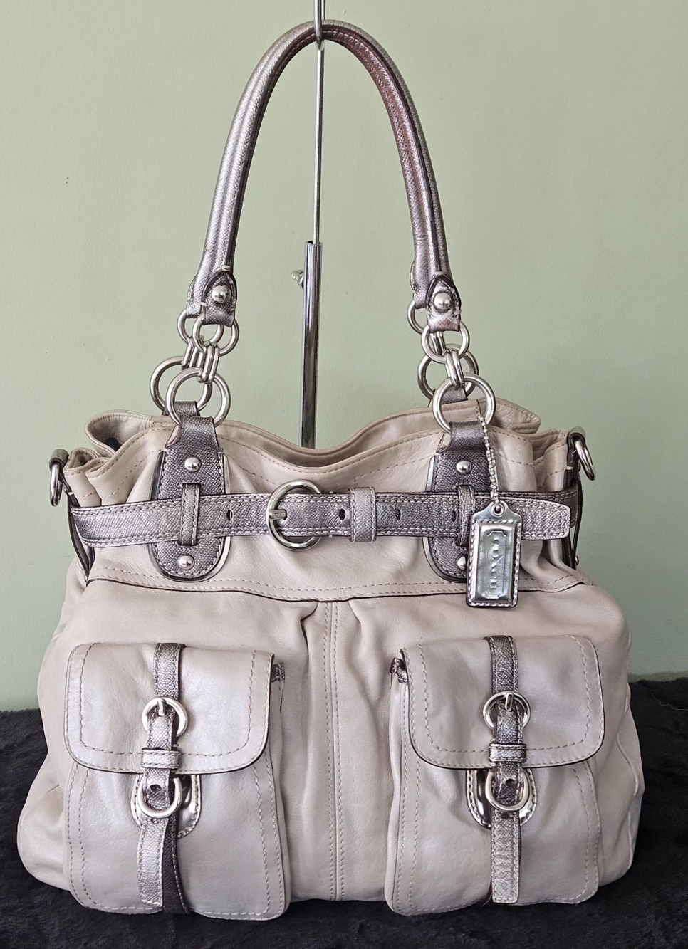 COACH Ltd Ed Legacy Metallic Leather XL Business Tote Bag